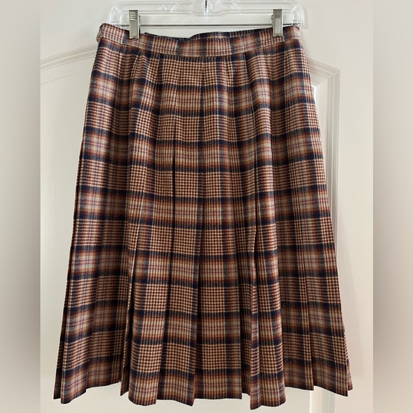 Rare Vintage Pendleton pleated plaid wool wrap kilt skirt Size 13/14 - EUC - Picture 2 of 6